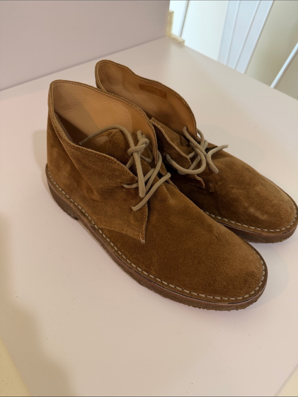Todd Snyder Cognac Suede Chukka Boots Sz 8.  Tub8. New/Flawed